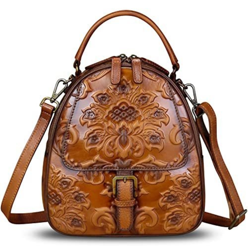 Modern Genuine Textured Backpack For Crossbody Strap Satchel Vintage Rucksack